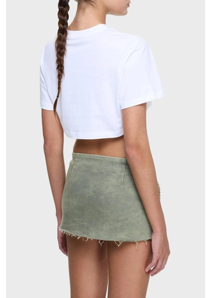 Baskılı Pamuk Loose Fit Crop T Shirt Bayan T Shirt LB25SSUNLFUTS modelleri