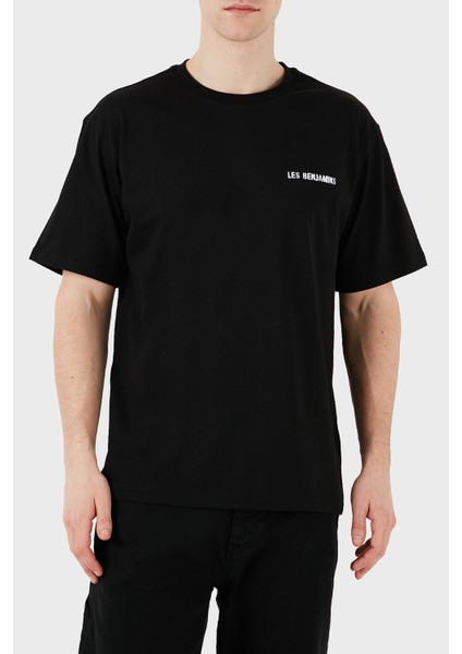 Sırt Baskılı Pamuk Relaxed Fit Bisiklet Yaka T Shirt Erkek T Shirt LB25SSUNLMUTS