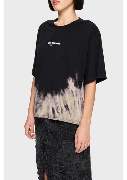 Pamuklu Regular Fit Bisiklet Yaka Batik T Shirt Bayan T Shirt LB24FWEAPFUTS