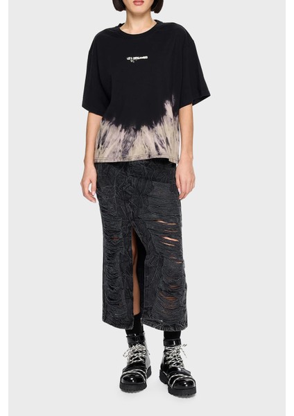 Pamuklu Regular Fit Bisiklet Yaka Batik T Shirt Bayan T Shirt LB24FWEAPFUTS indirimleri