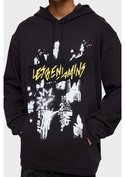 Pamuklu Regular Fit Kapüşonlu Kanguru Cepli Sweat Erkek Sweat LB24FWEAPMUHD indirimleri