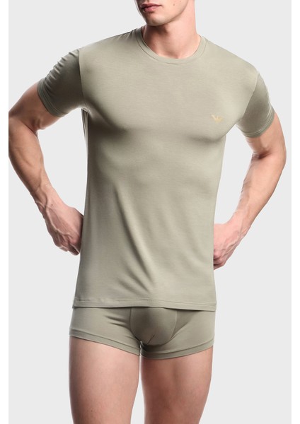 Slim Fit Bisiklet Yaka Logolu 2 Pack T Shirt Erkek T Shirt EM001849 AF10787 M7003