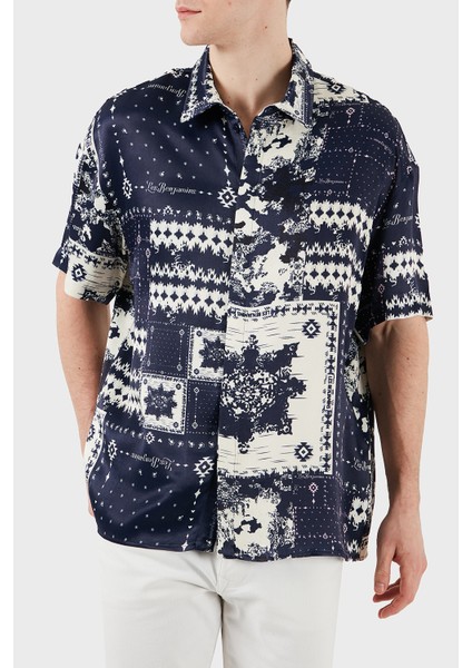 Desenli Regular Fit Kısa Kollu Gömlek Erkek Gömlek LB25SSUNLMUSH