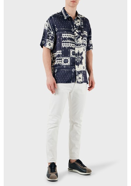 Desenli Regular Fit Kısa Kollu Gömlek Erkek Gömlek LB25SSUNLMUSH fırsatları