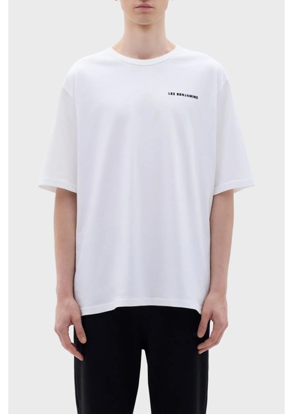 Sırt Baskılı Bisiklet Yaka Relaxed Fit T Shirt Erkek T Shirt LB23FWCLAMUTS