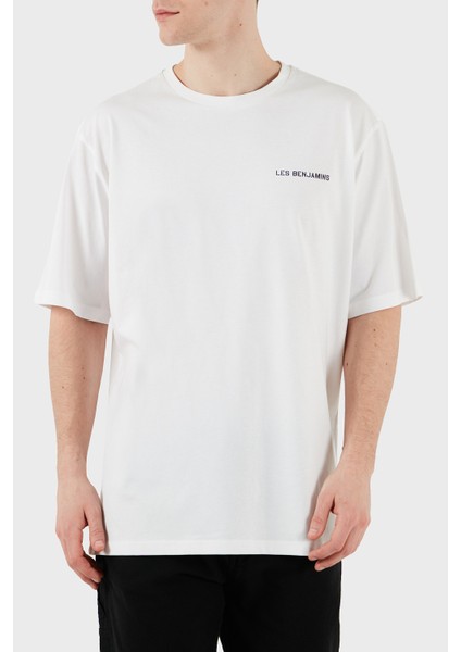 Sırt Baskılı Pamuk Oversize Fit Bisiklet Yaka T Shirt Erkek T Shirt LB25SSUNLMUOT