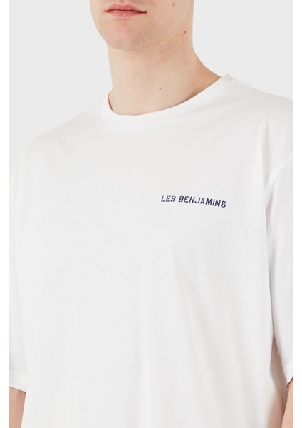 Sırt Baskılı Pamuk Oversize Fit Bisiklet Yaka T Shirt Erkek T Shirt LB25SSUNLMUOT indirimleri