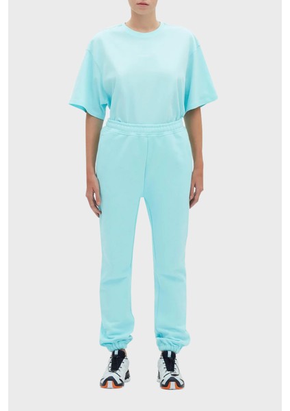 Logolu Regular Fit Elastik Bel Bantlı Cepli % 100 Pamuk Pantolon Bayan Pantolon LB22FWESSFUSP