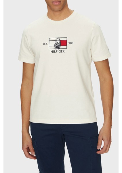 Pamuk Regular Fit Bisiklet Yaka Logolu T Shirt Erkek T Shirt MW0MW38628 Z00