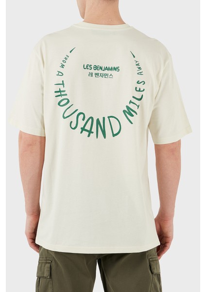 Baskılı Relaxed Fit Pamuklu Bisiklet Yaka T Shirt Erkek T Shirt LB25SSUNLMUTS