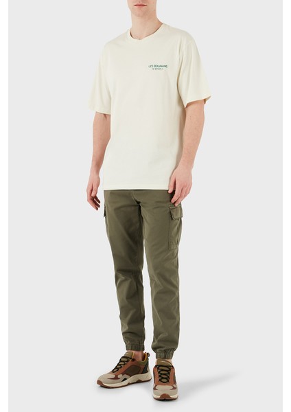 Baskılı Relaxed Fit Pamuklu Bisiklet Yaka T Shirt Erkek T Shirt LB25SSUNLMUTS