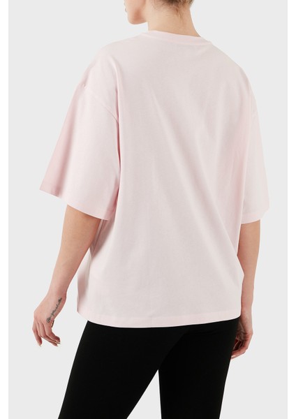 Pamuk Oversize Fit Bisiklet Yaka Logolu T Shirt Bayan T Shirt Lbnoosessfuts modelleri