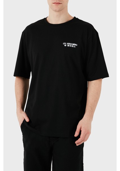 Logo Baskılı Oversize Fit Pamuklu Bisiklet Yaka T Shirt Erkek T Shirt LB25SSUNLMUOT fiyatları