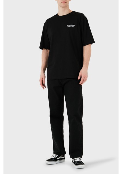 Logo Baskılı Oversize Fit Pamuklu Bisiklet Yaka T Shirt Erkek T Shirt LB25SSUNLMUOT fırsatları