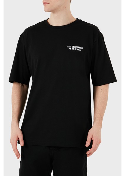 Logo Baskılı Oversize Fit Pamuklu Bisiklet Yaka T Shirt Erkek T Shirt LB25SSUNLMUOT indirimleri