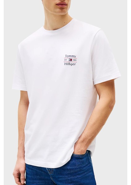 Pamuk Regular Fit Bisiklet Yaka Logolu T Shirt Erkek T Shirt MW0MW38622 Ybr