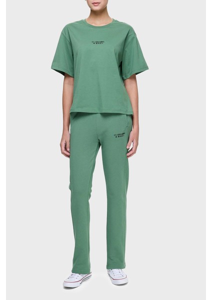 Ön ve Arka Baskılı Pamuk Boxy Fit T Shirt Bayan T Shirt LB25SSUNLFUTS fiyatları