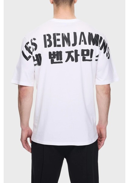 Sırt Detaylı Pamuk Oversize Bisiklet Yaka T Shirt Erkek T Shirt LB25SSUNLMUOT modelleri