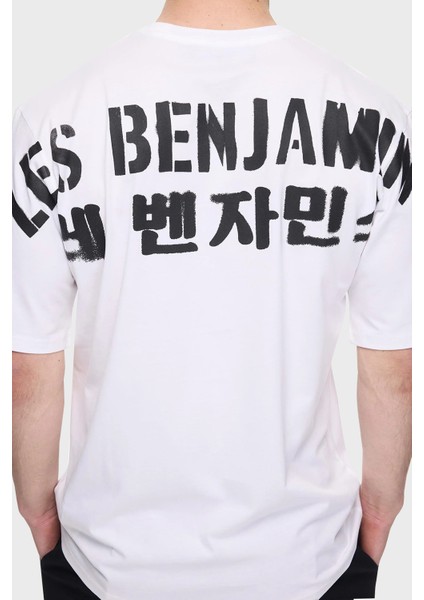 Sırt Detaylı Pamuk Oversize Bisiklet Yaka T Shirt Erkek T Shirt LB25SSUNLMUOT indirimleri