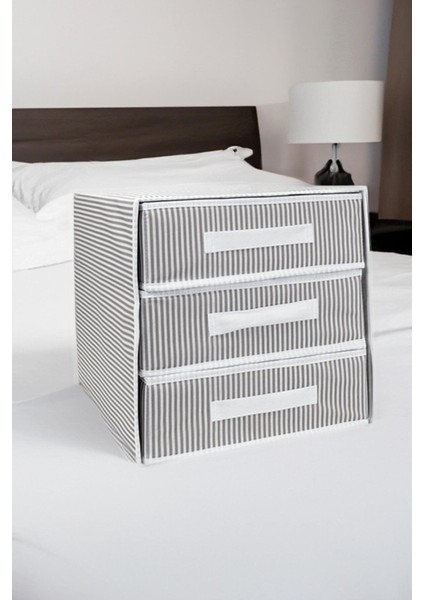 3 Gözlü-Bölmeli Çekmece Yeni Sezon Nano Teknoloji Kumaş - Kumaş - Gri