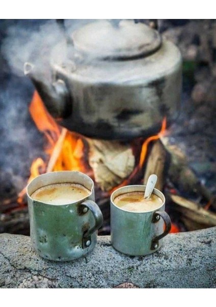 2 Litre Üstten Kulplu Saplı Alüminyum Çaydanlık, Kamp Çaydanlığı, Piknik Çaydanlığı, Tek Çaydanlık