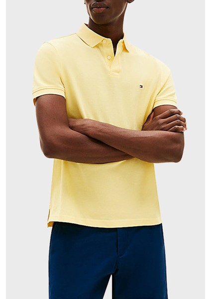 Streç Pamuklu Slim Fit Düğmeli Polo Yaka T Shirt Erkek Polo Yaka T Shirt MW0MW17770 Zf0