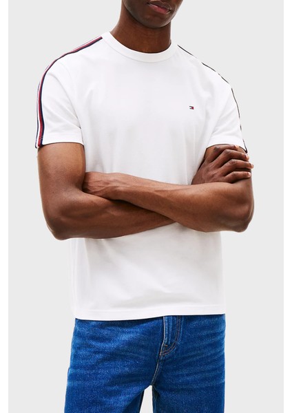 Pamuk Regular Fit Şerit Detaylı T Shirt Erkek T Shirt MW0MW38632 Ybr