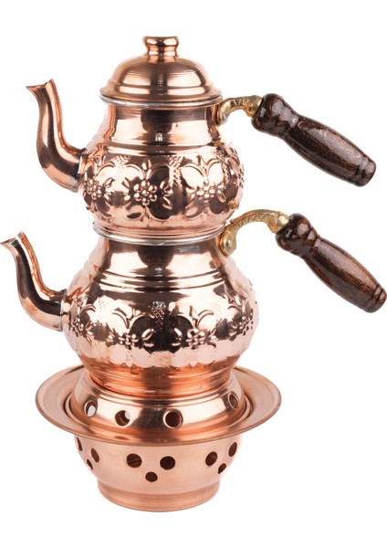 Bakır Osmanlı Ocaklı Küçük Çaydanlık, şık ve kullanışlı ev aksesuarı, 1,4 L fiyatları