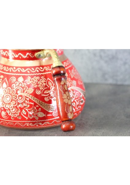 2.8L Çiçek İşlemeli Kalaylı Bakır Çaydanlık Takımı, Kırmızı, 3L Hacim modelleri