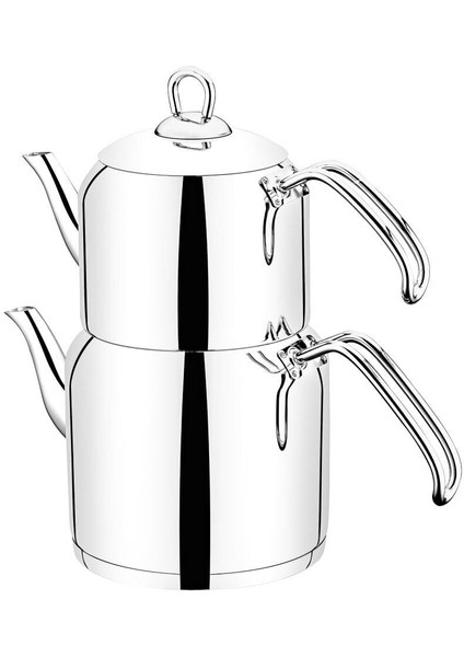 Orta Boy Sade Çaydanlık, Şık ve Dayanıklı, Pratik Kullanım, Çelik, Bej