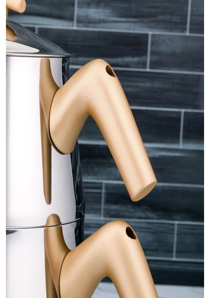 Altın renkli şık aile çaydanlık seti, zarif ve kullanışlı tasarım fiyatları