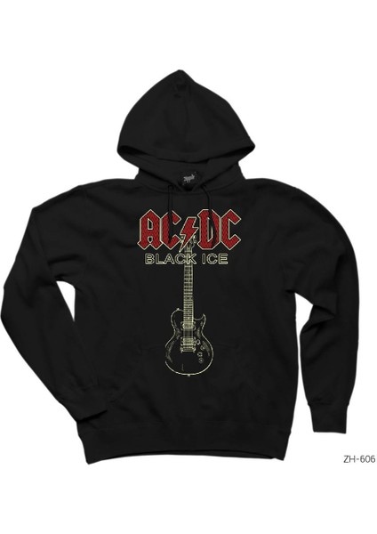 Ac Dc Black Ice Guitar Siyah Kapşonlu Sweatshirt Hoodie