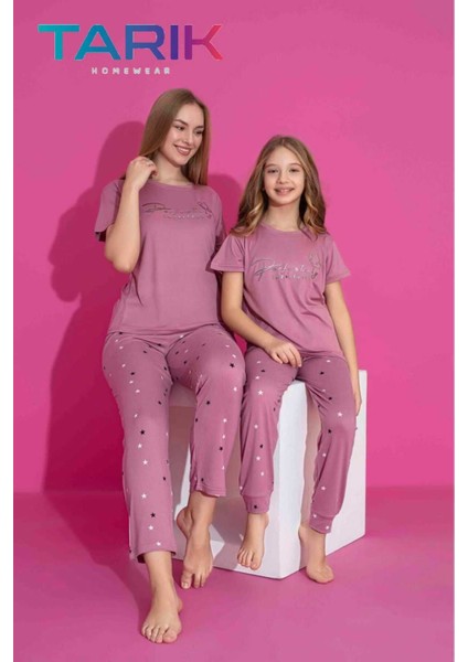 Nefes Alan Milan Kumaş Kısa Kollu Anne-Kız Kombin Pijama TAKIMI/1ADET Fiyatı,ayrı Ayrı Satılmaktadır