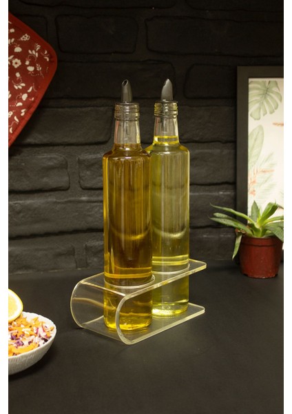 Şeffaf 2'li yağ ve sirkelik seti, 500 ml, turuncu, şık ve kullanışlı mutfak aksesuarı