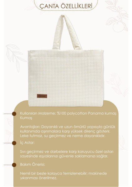 Panama Bag, Anne Bebek Bakım Çantası, Sıvı Geçirmez Çanta, Xl Büyük Boy,kadın Çantası,gingham Seris modelleri