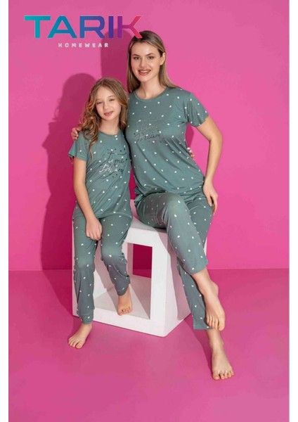 Nefes Alan Milan Kumaş Kısa Kollu Anne-Kız Kombin Pijama TAKIMI/1ADET Fiyatı,ayrı Ayrı Satılmaktadır