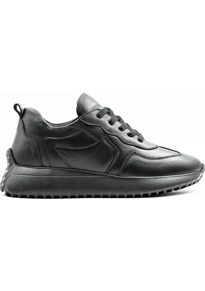 Perla Hakiki Deri Kadın Siyah Casual Sneaker Ayakkabı