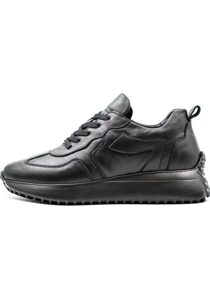 Perla Hakiki Deri Kadın Siyah Casual Sneaker Ayakkabı