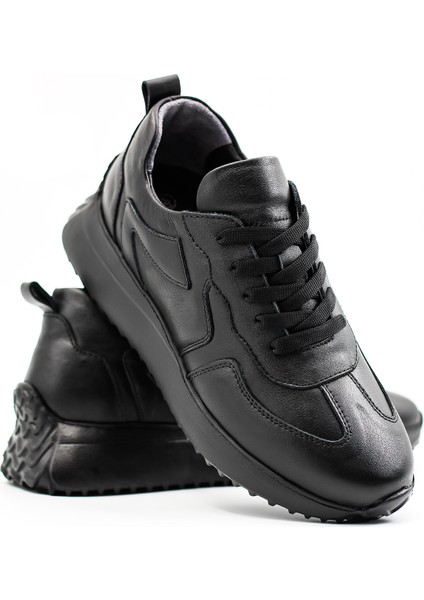 Perla Hakiki Deri Kadın Siyah Casual Sneaker Ayakkabı