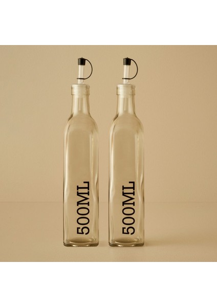 Şeffaf 500 ml Yağlık ve Sirkelik, şık ve doğal mutfak aksesuarı