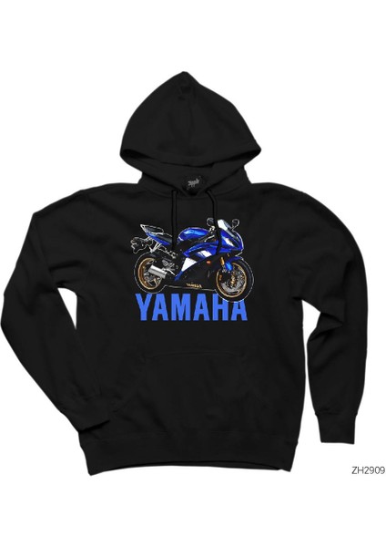 Yamha R6 Siyah Kapşonlu Sweatshirt Hoodie