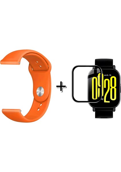 Xiaomi Redmi Watch 5 Active ile Uyumlu Silikon Kordon Kayış + Ekran Koruma Filmi - FC875