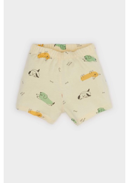 Erkek Bebek Pijama Takımı Desenli Kısa Kollu Penye Üst Beli Lastikli Şort E9607A525SM