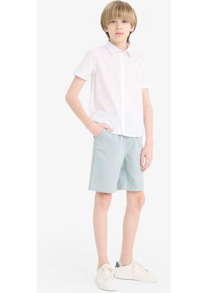 Erkek Çocuk Beli Lastikli Gabardin Şort E6677A825HS