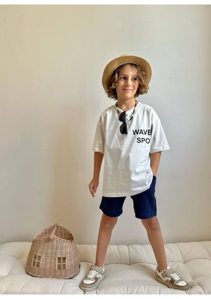 Müslin Şortlu Baskılı Erkek Çocuk Takım