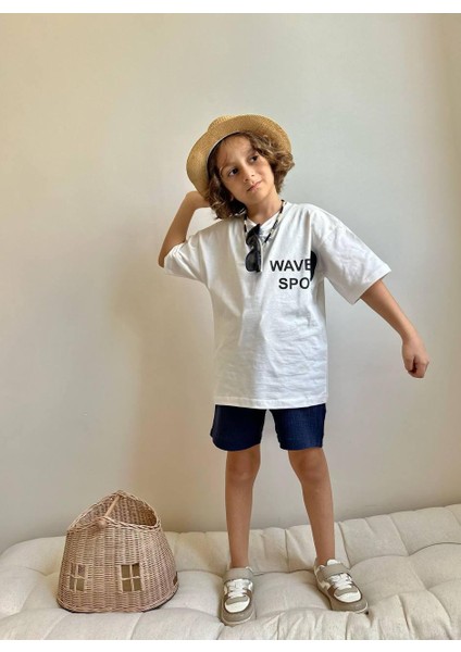 Müslin Şortlu Baskılı Erkek Çocuk Takım modelleri