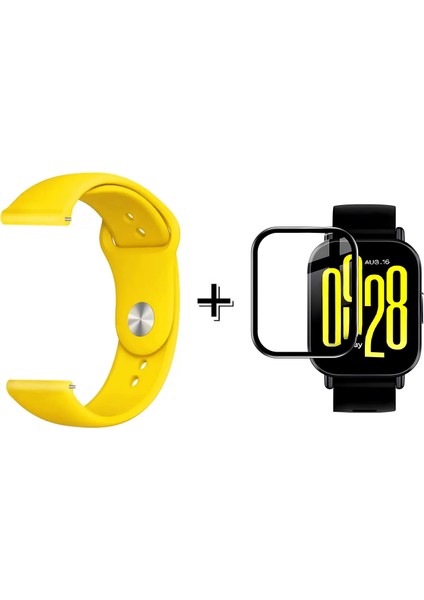 Xiaomi Redmi Watch 5 Active ile Uyumlu Silikon Kordon Kayış + Ekran Koruma Filmi - FC875