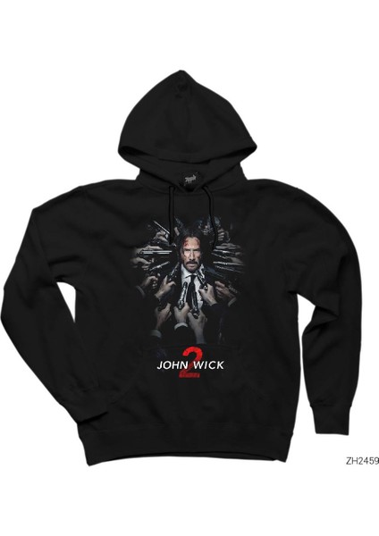 John Wick Guns Siyah Kapşonlu Sweatshirt Hoodie