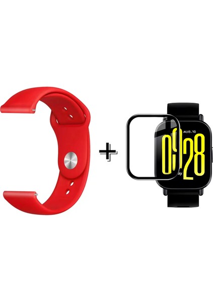 Xiaomi Redmi Watch 5 Active ile Uyumlu Silikon Kordon Kayış + Ekran Koruma Filmi - FC875