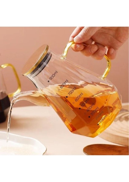 2'li Cam Yağlık ve Sirkelik, 900ml, şeffaf, dayanıklı, şık turuncu tasarım